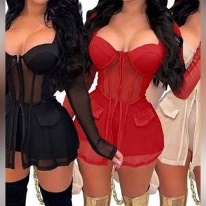 LikeMe ….Mesh & Cotton set (Small nude & Large red)